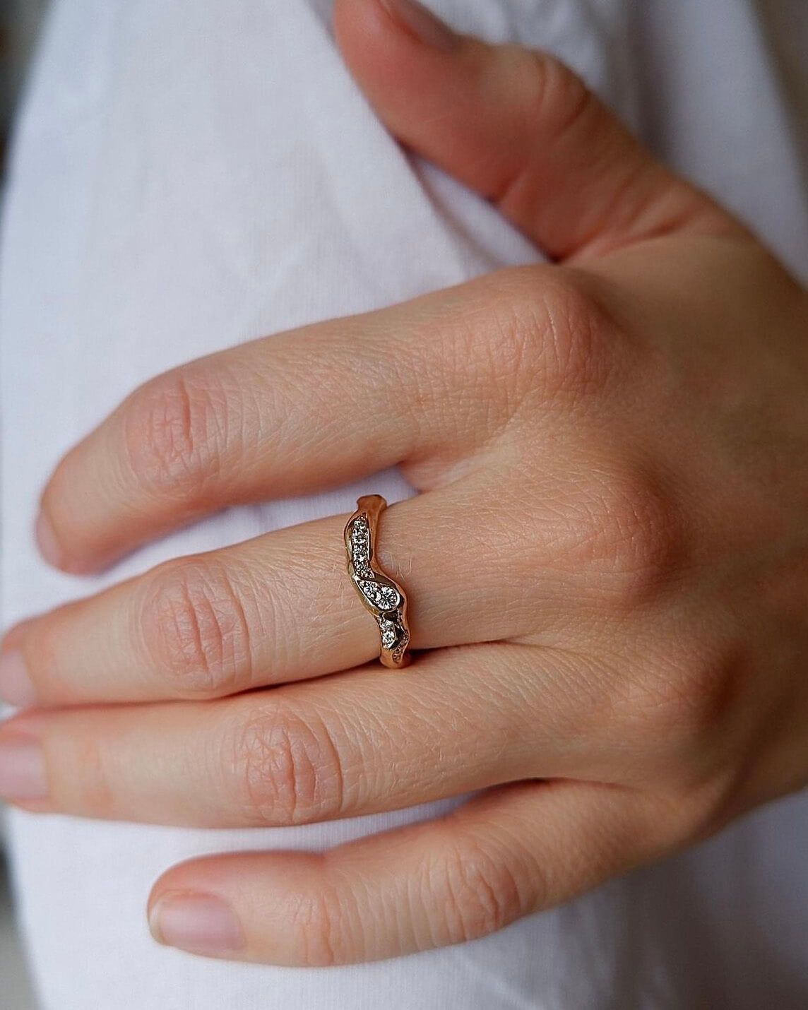 Kaya med diamanter fingerring i sølv