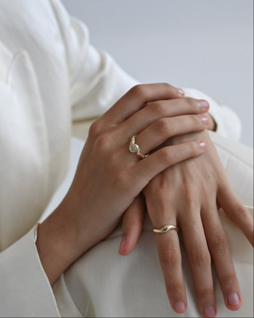 Merle fingerring i 14 karat guld