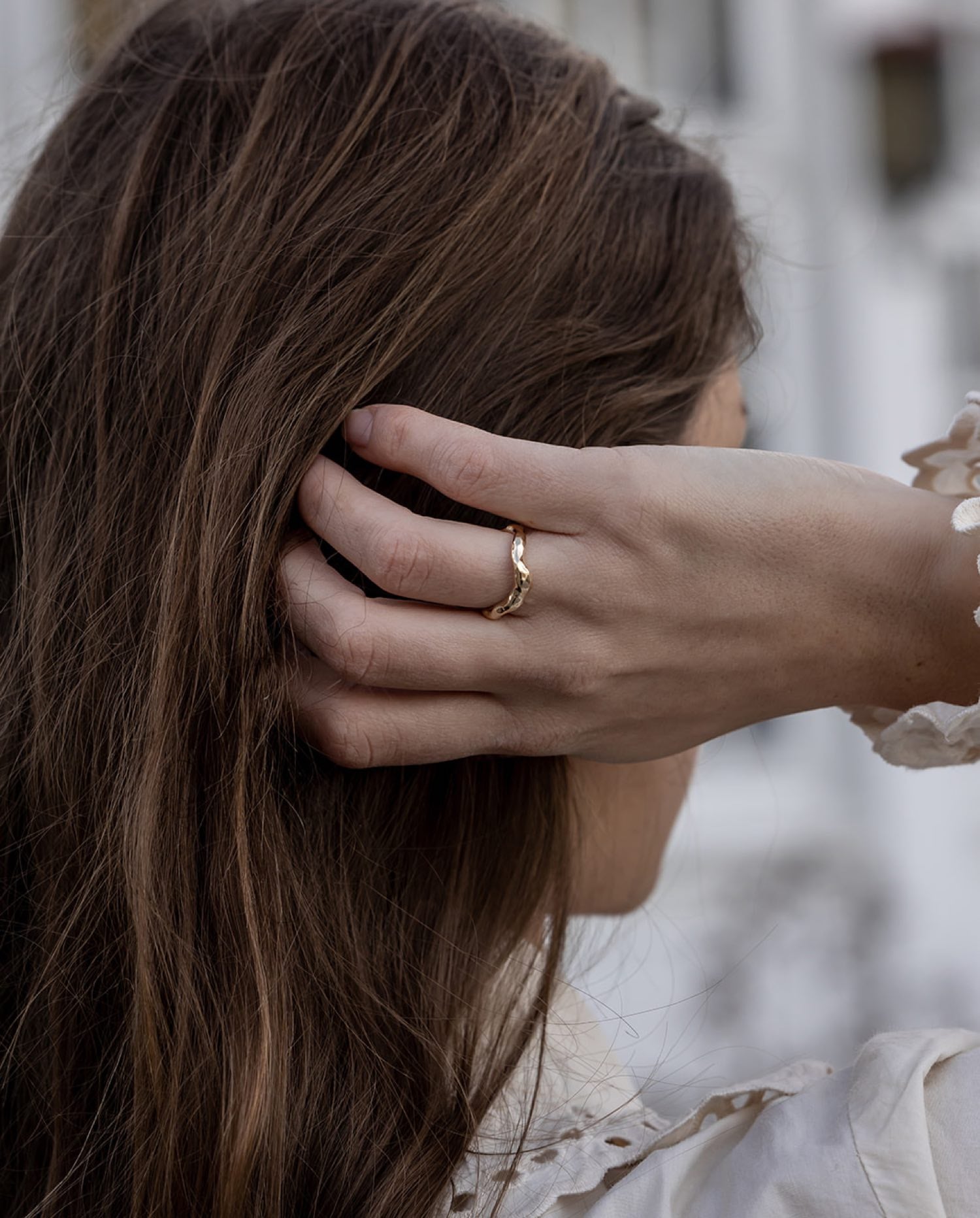 Kaya fingerring i forgyldt